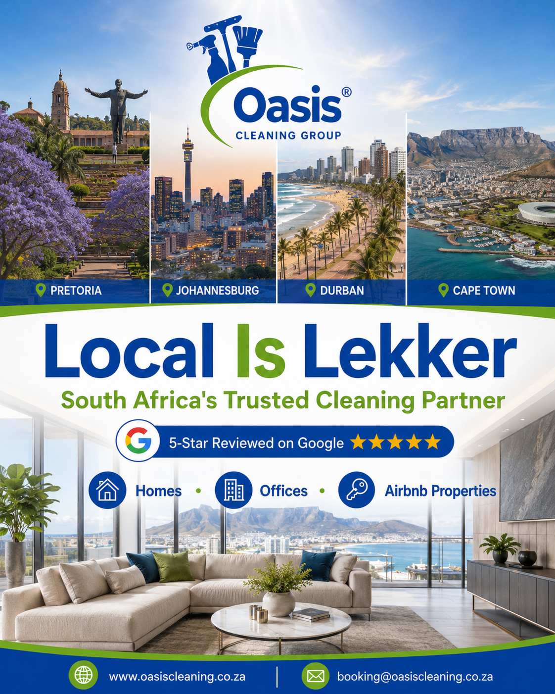 Oasis Cleaning Group — Local Is Lekker, South Africa's trusted cleaning partner